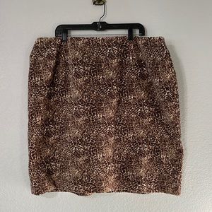 Talbots Animal Print Pencil Skirt 22W